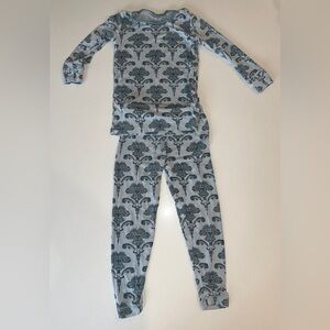 Kickee Pants Blue Filigree print Pajama Set
